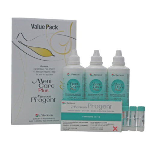 Menicon Value Pack 3x MeniCare Plus, 1x Menicon Progent Invision Eyecare