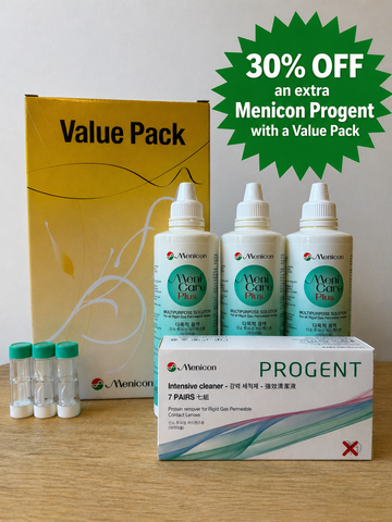 Menicon Value Pack: 3x MeniCare Plus, 1x Menicon Progent