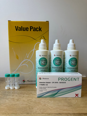 Menicon Value Pack: 3x MeniCare Plus, 1x Menicon Progent