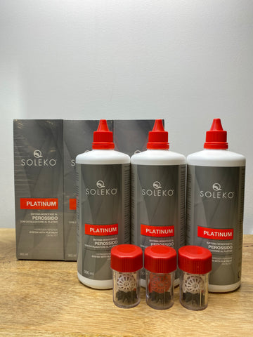 Menicon Soleko 铂金过氧化氢溶液超值装（3x 360ml 瓶溶液 + 3 箱）